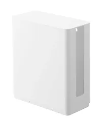 【在庫セール】スマート 約W9.7XD20.2XH22.2cm ホワイト テレビ裏収納 ケース ルーター収納 スタッキング可 蓋付き スリム 4913 重ねられる 山崎実業(Yamazaki)