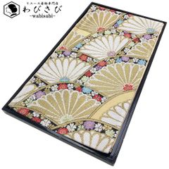 本場結城紬 100亀甲 奥順 証紙付 独楽柄 枯野色 しつけ糸 K-4899