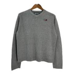 Abercrombie & Fitch アバクロンビーアンドフィッチ リブニット セーター ワンポイントロゴ グレー (メンズ XL) 中古 古着 T0884