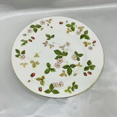 A【掲載品】WEDGWOOD ウェッジウッド ワイルドストロベリー プレート 皿 黒壺 高級感