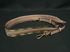 ■美品■ MICHAEL KORS マイケルコース MK柄 レザー×PVC バッグ用 ショルダーストラップ 斜め掛け ピンクベージュ系 BS0501