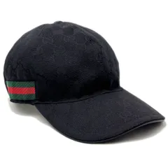 【中古】 グッチ キャップ 帽子 オリジナル GGキャンバス ベースボール キャップ ブラック 200035 XL60cm