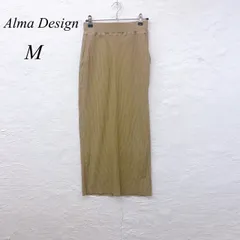 e5656 【アルマデザイン】レディース ロングタイトスカート Mサイズ ベージュ リブ ストレッチ ウエストゴム シンプル きれいめ 大人カジュアル