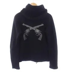ロアー roar PISTOL SWAROVSKI METAL ジップアップパーカー ニット 長袖 二丁拳銃 1 S 黒 ブラック /KHのサムネイル