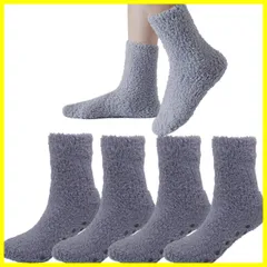 防寒 極厚 発熱 裏起毛 ルーム ふわふわ 冬 滑り止め 睡眠 暖かい靴下 もこもこソックス 部屋 4足組」レディース [Sandyting]