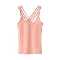 ☆ ピンク ☆ 140cm ☆ キャミソール タンクトップ キッズ キャミソール タンクトップ 女の子 インナー キャミ 肌着 下着 パジャマ 部屋着 インナーウェア バッククロス 無地 子供服 子ども服 女児 子供 こども 子ども ガールズ