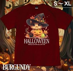GENJU 키즈 ~ S, M, L, XL 사이즈 할로윈 고양이 고양이 호박 유령 남성 티셔츠 반팔 HALLOWEEN Harvest Festival