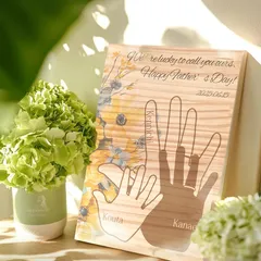 父の日限定！家族の絆を刻む手形のオーダーメイドプレート/10円玉写真で簡単注文