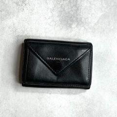 BALENCIAGA バレンシアガ / ペーパーミニウォレット 三つ折り財布 ミニ財布 レザー ブラック PAPIER MINI WALLET 391446