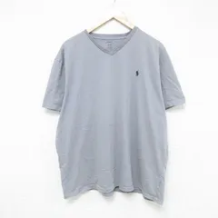 XL/古着 ラルフローレン 半袖 ブランド Tシャツ メンズ ワンポイントロゴ 大きいサイズ コットン Vネック グレー 25jun05 中古