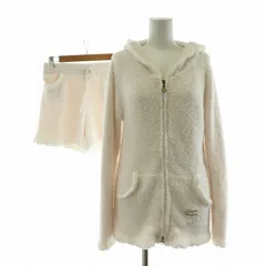 ジェラートピケ gelato pique セットアップ 2点セット 上下 ルームウェア 部屋着 パジャマ パーカー フード フーディー ショートパンツ ストレッチ ジップアップ ロゴ刺繍 F ピンク /NQ