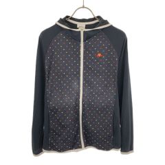 エレッセ ドット トレーニング 長袖 メッシュ ジップパーカー M ネイビー系 ellesse スポーツ レディース 古着 【240421】 メール便可