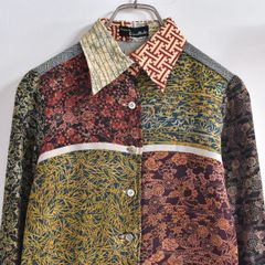 美品♡Desigual 小花柄プリントコットンシャツ ランダムフラワー柄 