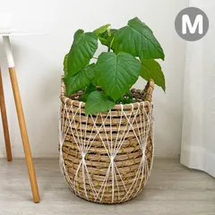 バスケット かご Mサイズ かごバスケット おもちゃ収納 持ち手 シーグラスバスケット セネガルバスケット ランドリーかご 脱衣かご スリッパ収納 おしゃれ 小物入れ 荷物入れ かご 洗濯かご リビング収納 (SGA-237M)