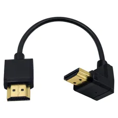 Duttek HDMI2.0ケーブル，0.15m 短いHDMI ケーブル，L型HDMI アダプタ 下向き 90 度HDMI オスオスケーブル，超極細1080P HDMIケーブル 4k タイプAオス - タイプAオス）