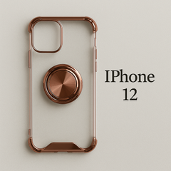 iPhone12 ケース クリア ローズゴールド リング付き 耐衝撃　新品未使用