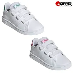 【当日出荷】 キッズ レディース スニーカー アディダス adidas スニーカー ADVANCOURT C ベルクロ おしゃれ オススメ プレゼント こどもの日 ホワイト×グリーン×グレー 20.0cm