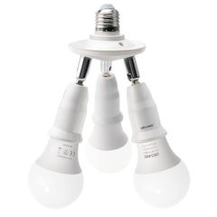DiCUNO LED電球専用 3分岐ソケット E26口金 LED電球付き 60W相当 9W 昼白色 5000K 照射角度可調