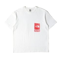 【美品】Supreme シュプリーム Tシャツ サイズ:M / 23SS THE NORTH FACE ロゴプリント ポケット Tシャツ (Printed Pocket Tee) / ホワイト 白 / トップス カットソー 半袖【メンズ】【中古】