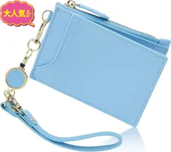 パスケース 定期入れ 【サックスブルー】レディース リール付き かわいい カードケース