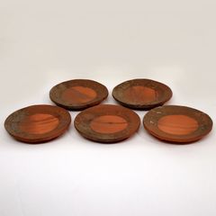 希少】和仁栄幸 備前焼 皿 銘々皿 5枚セット 金重陶陽門下 作家物