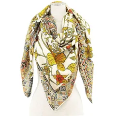 新品級✨エルメスカレ140 大判スカーフ馬具の抵講シフォン生地マルチ