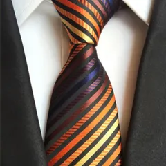 ネクタイ　ストライプ柄　結婚式　発表会　クリスマス　パーティー　イベント　ビジネス　成人式　卒業式　卒園式　入学式　入社式　ブラック色　ブラウン色　オレンジ色　ゴールド色　黄色　ネイビー色　パープル色　スーツ　ワイシャツ　メンズネクタイ　格安　小物