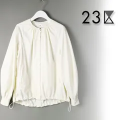 328 新品 23区 洗える ナイロン2WAYストレッチ ブルゾン  ノーカラージャケット 38