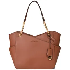 マイケルコース バッグ MICHAEL KORS サフィアーノレザー ジェット セット トラベル ロゴ ラージ X チェーン ショルダー トートバッグ ブラウン 35F1GTVT3L