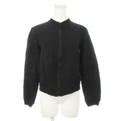 アルマーニ ジーンズ ARMANI JEANS ジャケット ブルゾン ジップアップ スウェット生地 コットン ロゴ刺繍 38 M 黒 ブラック /MN8 ■GY18のサムネイル