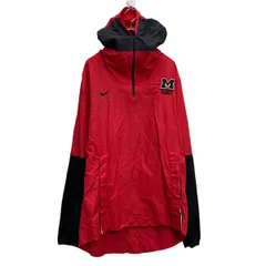 NIKE ジャケット ナイキ M レッド ハーフジップ ハイネック バック刺繍 ライトアウター スポーツ 古着卸 アメリカ仕入 a612-7758