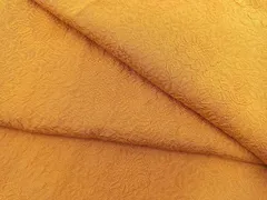 平和屋着物＃道行コート　ロング丈　辻が花地紋　ふくれ織　山吹色　正絹　逸品　BAAU0073gt