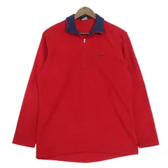 00年代 USA製 patagonia パタゴニア キャプリーン ハーフジップ フリースジャケット アウトドア レッド（メンズ M ）中古 古着 A4491