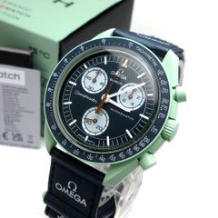 オメガ スウォッチ アース メンズ スピマス ムーンスウォッチ クロノ SO33G100 時計 OMEGA Swatch EARTH 箱 保証書 稼動品