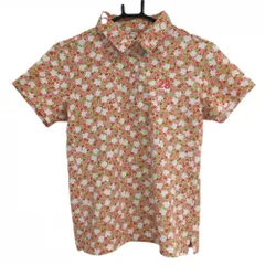 【超美品】23区ゴルフ 半袖ポロシャツ レッド×ピンク 花柄 レディース Ⅱ(L) ゴルフウェア 23区