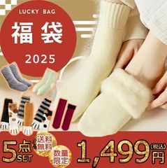 まとめ売り！ 5点入り 福袋 もこもこルームソックス 靴下 ソックス レディース 2025 福袋まとめ買い お得 新春 250101-6