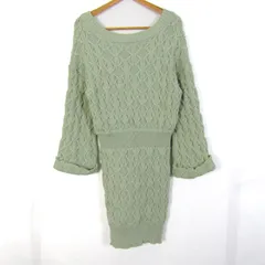 スナイデル ニットワンピース トップス 長袖 チュニック ケーブルニット レディース Fサイズ ミントグリーン snidel 【中古】