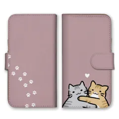 iPhoneX iPhoneXS  ケース 手帳型 アイフォンX アイフォンXS スマホケース 携帯ケース 猫 ねこ ネコ アメリカンショートヘアー アメショ 茶トラ 2匹 可愛い かわいい イラスト ゆるい カラー01