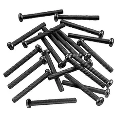 Musiclily Basic 3x35mm金属 ミリ規格 ハムバッカーピックアップ高さ調整ビス エスカッション用ネジ エピフォンSGインポートPU用、ブラック（20個セット）