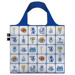 新品 折りたたみトート エコバッグ 撥水加工 LOQI Recycled Bag ローキー 大きめ トートバッグ ARTIST Collection THE DUTCH TILE PROJECT / デルフトブルー ヘリテージ【SPORTUS】