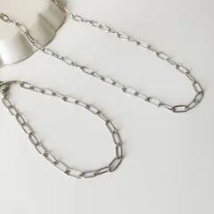 39. 【セット】つけっぱなしOK  長さ調節自由 シルバーチェーン ブレスレット・ネックレス (ステンレス) 金属アレルギー対応 レディース メンズ ユニセックス