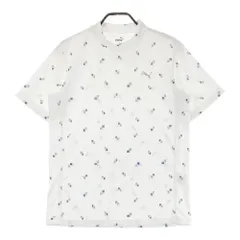 サイズ：L PUMA GOLF プーマゴルフ  モックネック 半袖Tシャツ 総柄 ホワイト系 [240101404615]# ゴルフウェア メンズ ストスト