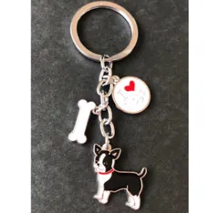 チワワ ボストンテリア キーホルダー 犬 チャーム キーリング  プレゼント