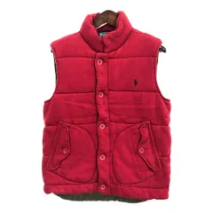 Polo by Ralph Lauren ポロ ラルフローレン キルティングベスト ワンポイントロゴ レッド (メンズ M) 中古 古着 R6158