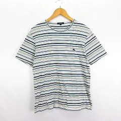 バーバリー ロンドン BURBERRY LONDON Tシャツ カットソー 半袖 丸首 ボーダー ロゴ コットン L マルチカラー ※EKM