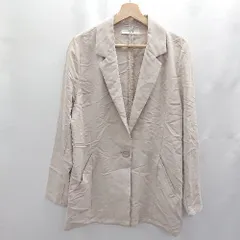 ◇ ⊇ AZUL BY MOUSSY アズールバイマウジー ベロア調 薄手 長袖 ジャケット サイズM ベージュ系 レディース E  【1502030043563】