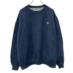 Champion 無地 スウェット トレーナー XL ネイビー チャンピオン 裏起毛 ビッグサイズ ワンポイントロゴ 古着卸 アメリカ仕入 a709-5631