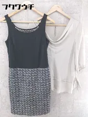 ◇ ◎ COUP DE CHANCE インナー付 切り替え ノースリーブ 膝丈 ワンピース サイズ38 ブラック ホワイト アイボリー レディース 【中古】 【1002800499618】