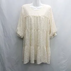 ◇ ⊂ ems excite エムズエキサイト 半袖 ミニ丈 ワンピース サイズF ベージュ系 レディース E  【1501160031921】