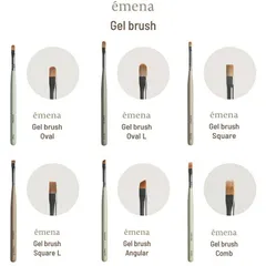 エメナ emena ジェルブラシ 1本 【6種からご選択】 オーバル オーバル L スクエア スクエア L アンギュラー コーム ネイルブラシ 筆 キャップ付き しなやか 使いやすい ジェルネイル セルフネイル Oval Oval L Square Squar